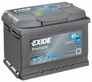 Аккумулятор Exide Premium EA612 61 Ач 600А низкий