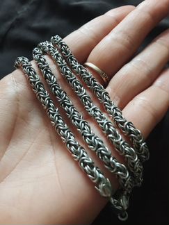 Серебряная цепь Византийское плетение