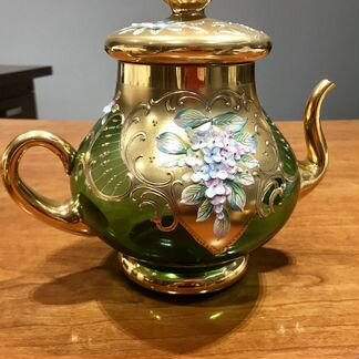 Набор чайный Зеленый. Богемия. Чайник, молочник, д