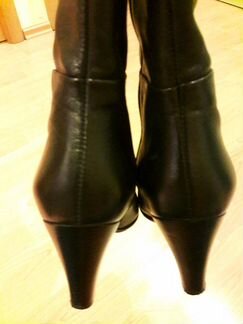 Кожаные демисезонные сапоги р. 37-37,5