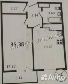 1-к квартира, 35.4 м², 3/25 эт.