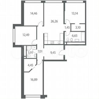 4-к квартира, 119.3 м², 24/35 эт.