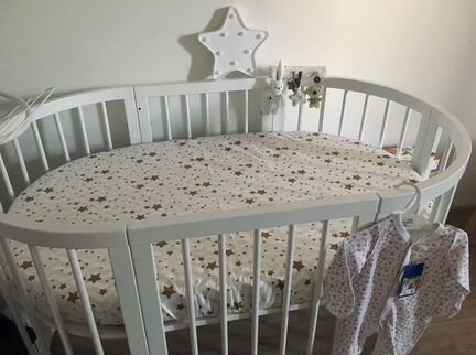 Круглая детская кроватка трансформер