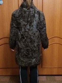 Полушубок из серого козлика б/у