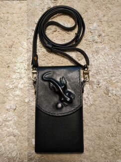 Мужская кожаная сумочка для Айфона-смартфона