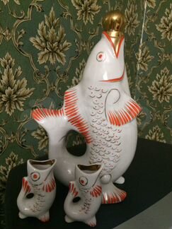 Фарфоровый сервиз рыбки