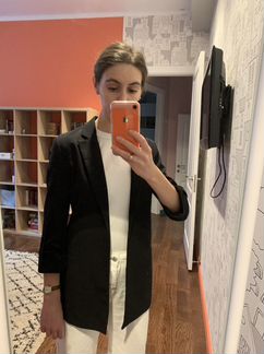 Пиджак чёрный bershka рукав 3/4