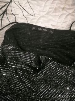 Платье Zara черное пайетки, новогоднее