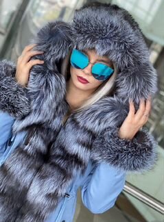 Парка с натуральным мехом