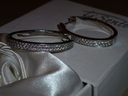 Серебряные серьги Ti Sento с куб. циркониями