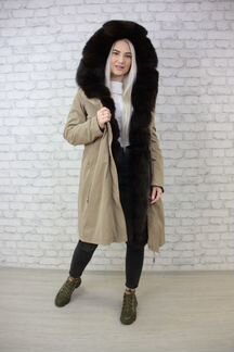 Парка с натуральным мехом