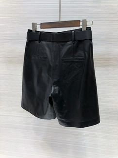 Шорты кожаные Saint Laurent