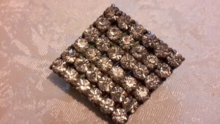 Брошь чешские бриллианты ромб СССР антик 1960х