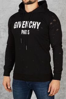 Худи с рваной отделкой - Black