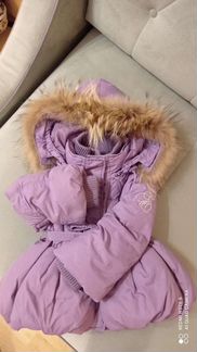 Курточка пуховик нарядная для девочки р. 86-92