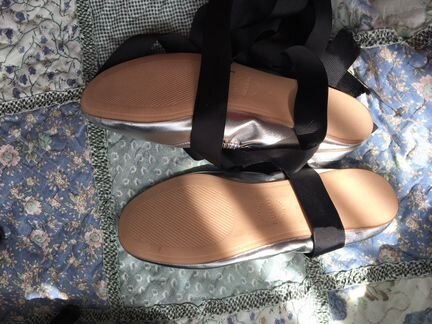 Новые серебряные балетки Pull&bear 38 размер