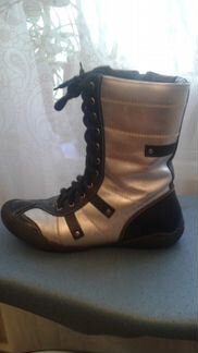 Сапожки осенние кожаные для девочки-подростка