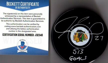 Хоккейная шайба с автографом- Chicago Blackhawks
