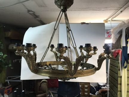 Старинная бронзовая люстра