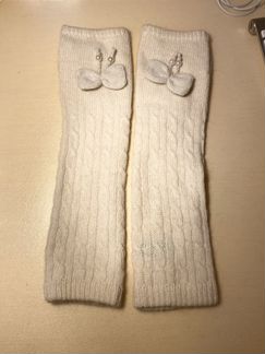 Новые митенки кремовые с бантиками