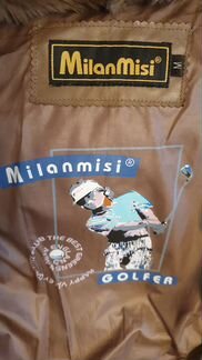 Кожаный пуховик с мехом