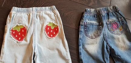 Пакетом Джинсы и футболки на девочку 98 см