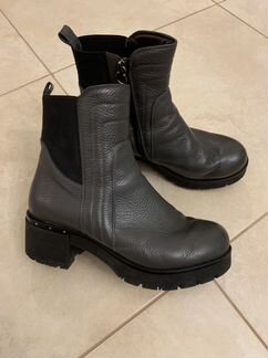 Продам серые полусапожки кожа + мех