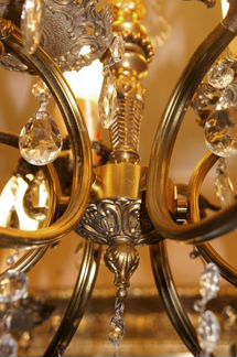 Антикварная старинная люстра бронза Франция