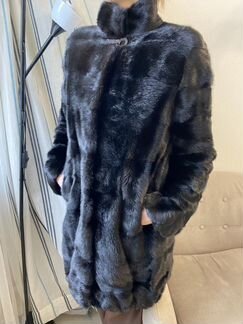 Шуба норковая чёрная 42-44