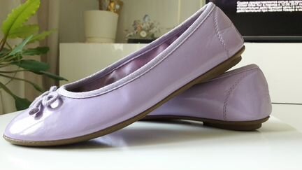 Сиреневые туфли-балетки
