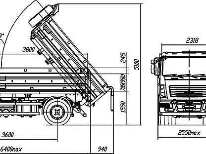 Маз 5550 чертеж