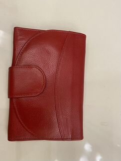 Кошелек, портмоне, натуральная кожа, красный 16.5х