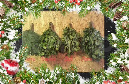 Крафт веники (запарки) пихта, береза, дуб, можжеве