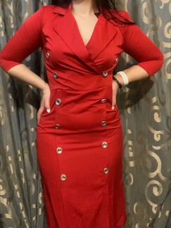 Женское красное платье, 44 размер