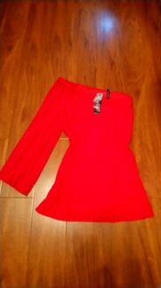 Новое английское платье туника гофре красного цвет