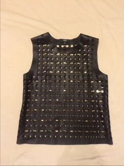 Кожаный топ в сетку Versace
