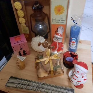 Новогодний декор, подсвечники и свечи