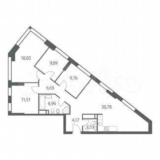 4-к квартира, 99.5 м², 3/51 эт.