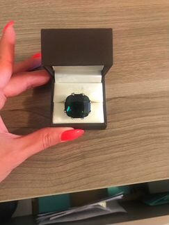 Кольцо турмалин бриллианты золото