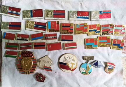 Значки-флаги СССР 34 шт