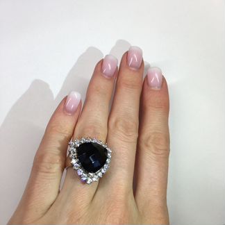 Кольцо дизайнерское серебро 925, р 16,5