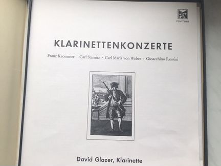 Концерты для Кларнета на Виниле