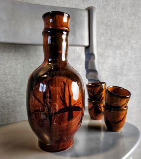 Графин и 6 стопок, керамика