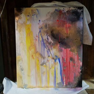 Холст акрил.живопись.дождь