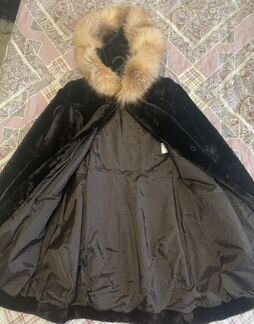 Шуба мутоновая с капюшоном 44-46