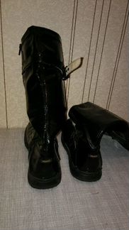 Сапоги лаковые натуральные высокие весна/ осень