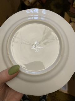 Салатная тарелка, фарфор из гдр, 6 шт